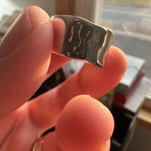 MONICA VINADER Wide Silver Ripple Ring